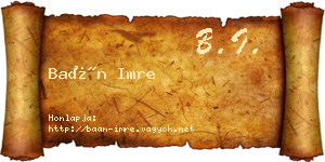 Baán Imre névjegykártya