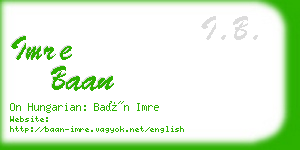 imre baan business card